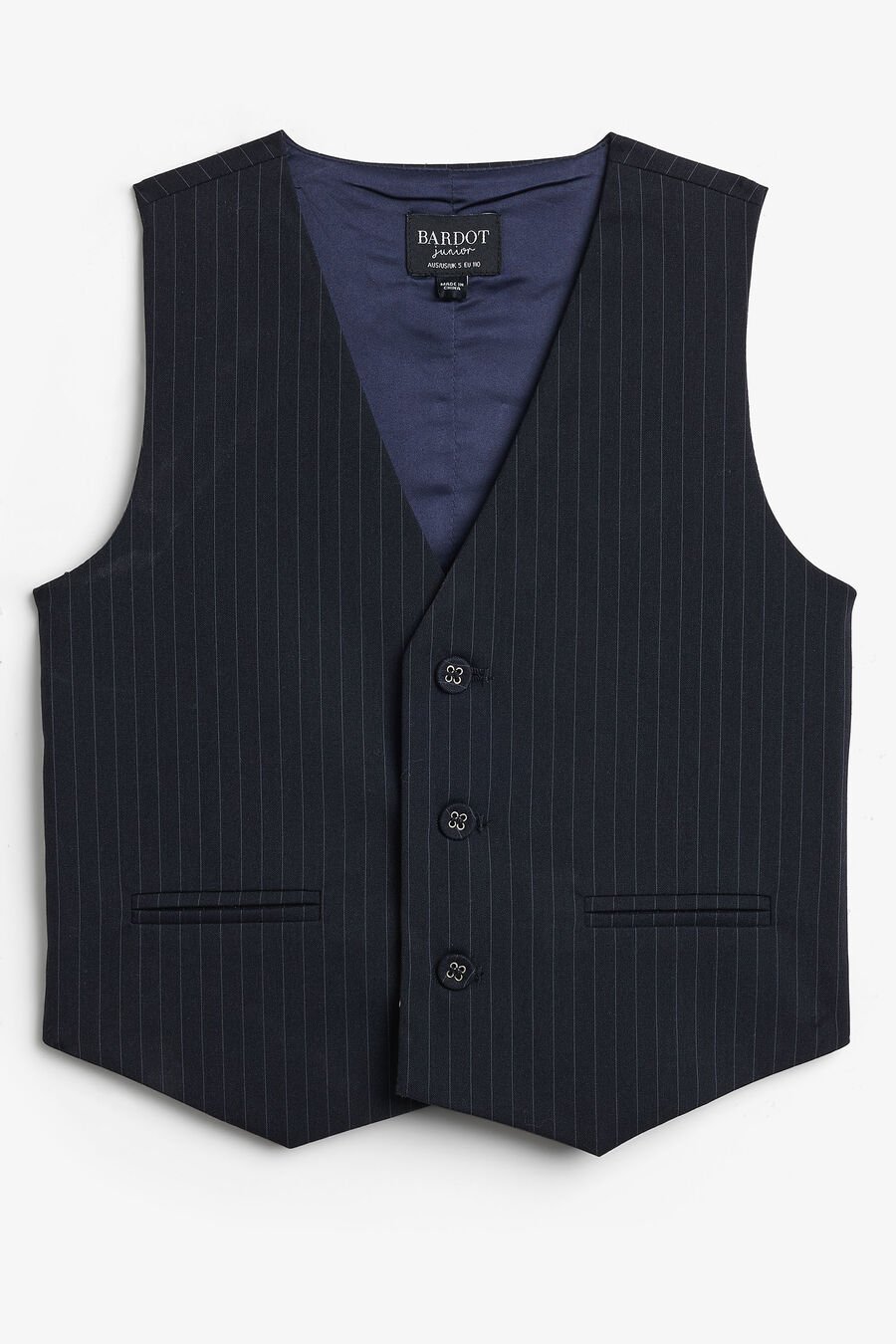 CHARLES PIN STRIPE VEST in colour Navy Pinstripe