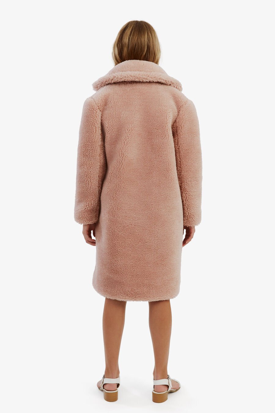 THE TEDDY COAT in colour DUSTY ROSE