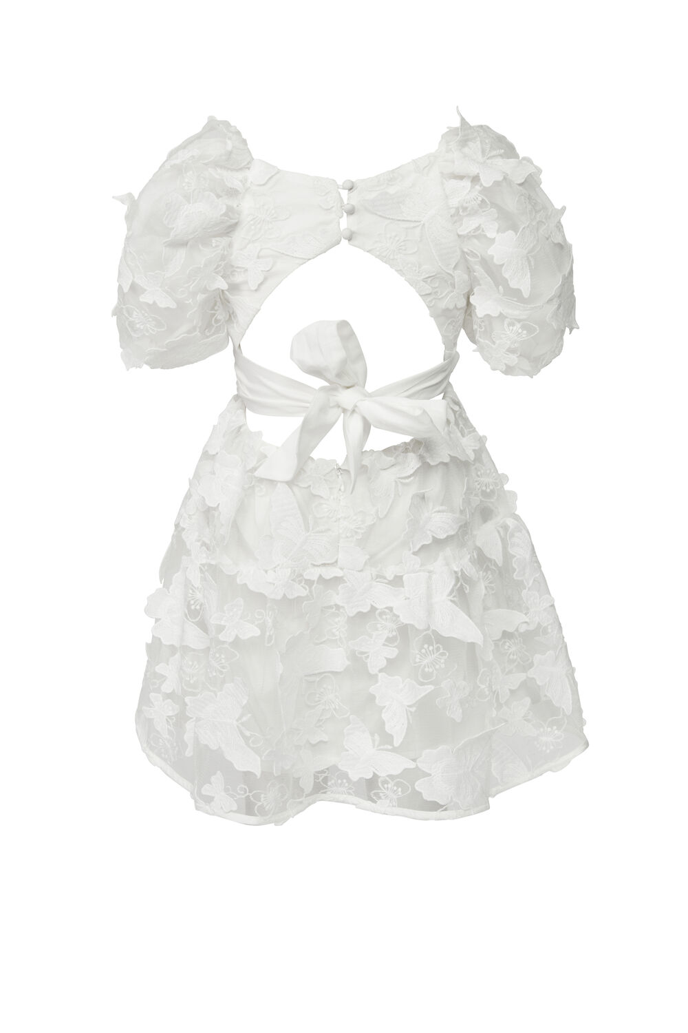 GIRLS FRANKIE BUTTERFLY MINI DRESS in colour CLOUD DANCER