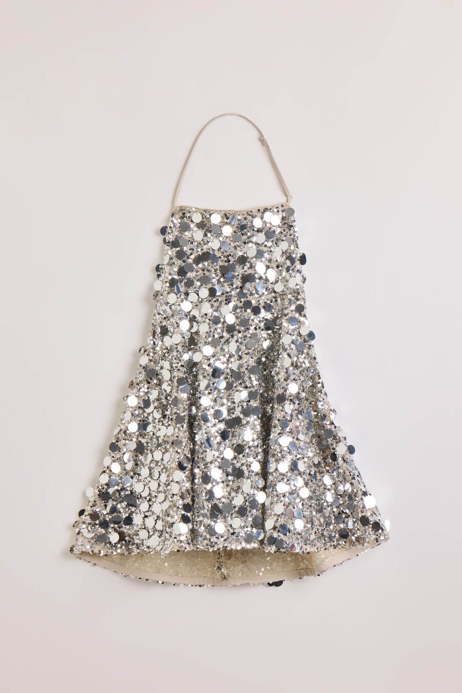 TIA SEQUIN HALTER DRESS in colour SILVER