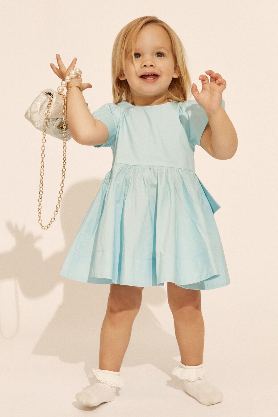 LANAI POPLIN DRESS in colour AQUA