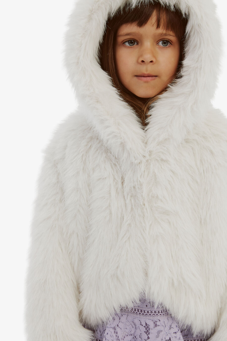 CALLAN FAUX FUR COAT in colour CREAM