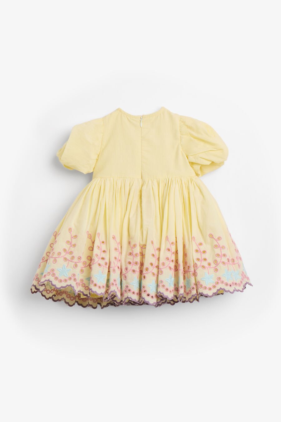 JADE EMBROIDERED MINI DRESS in colour Lemon