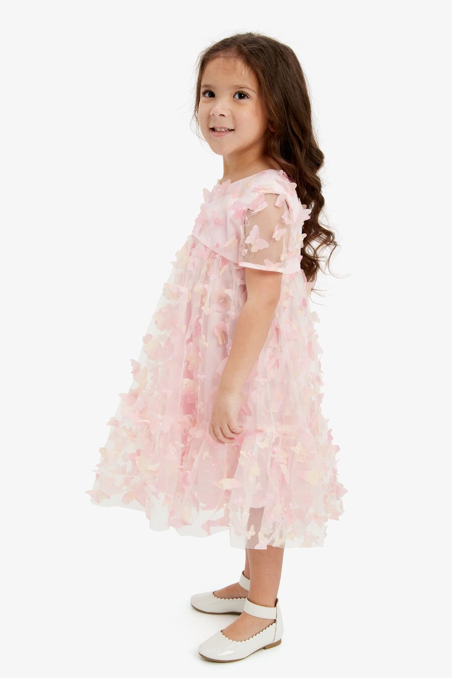 BUTTERFLY TIERED DRESS in colour PASTEL MUL
