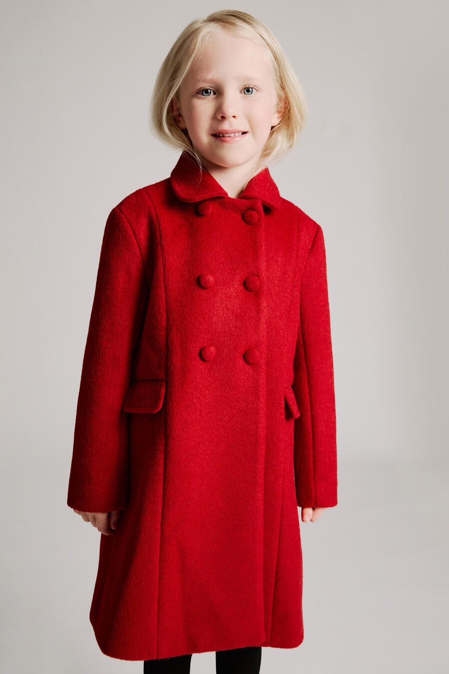 LEAH WOOL COAT in colour RED