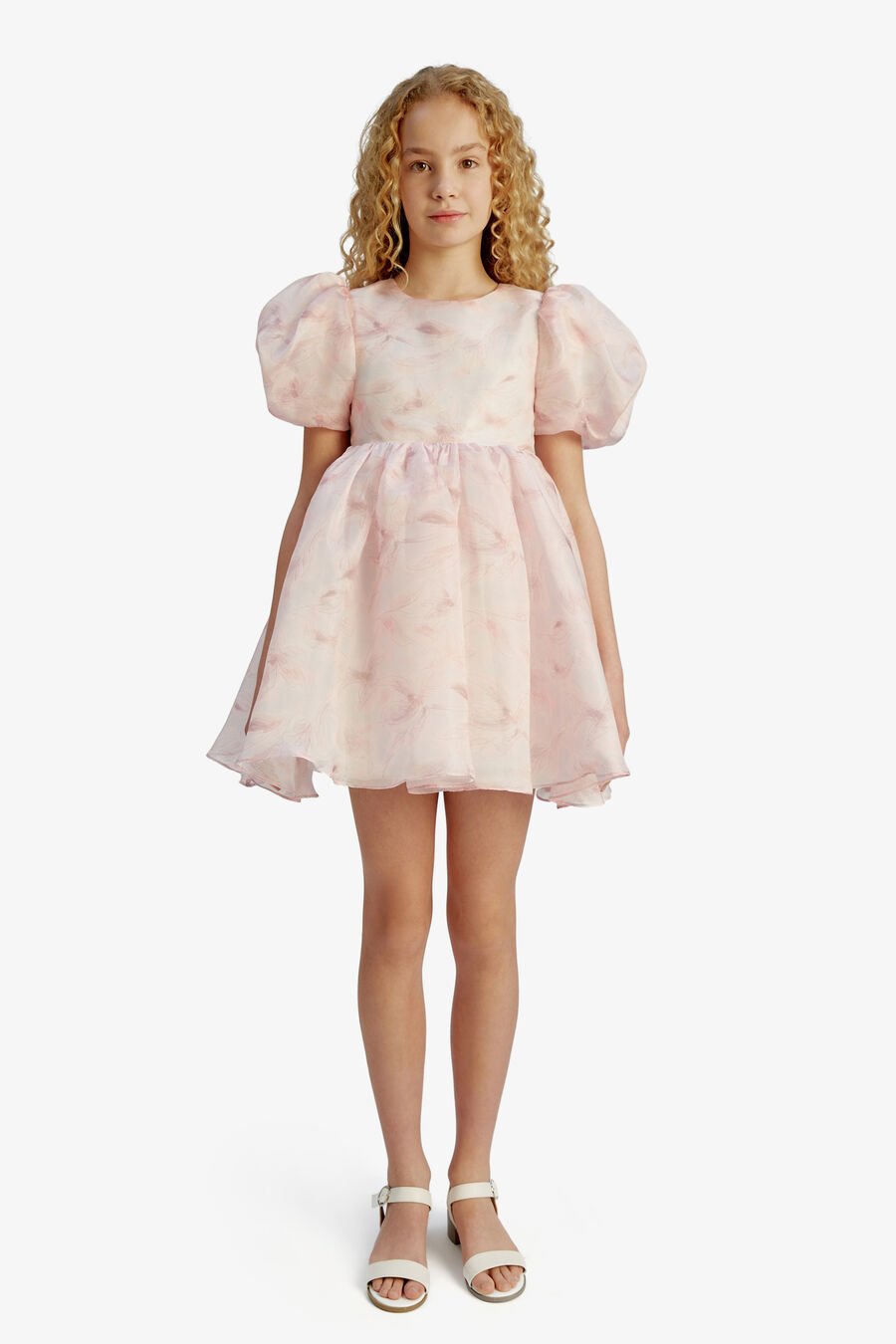 JULIET ORGANZA MINI DRESS in colour SOFT PINK
