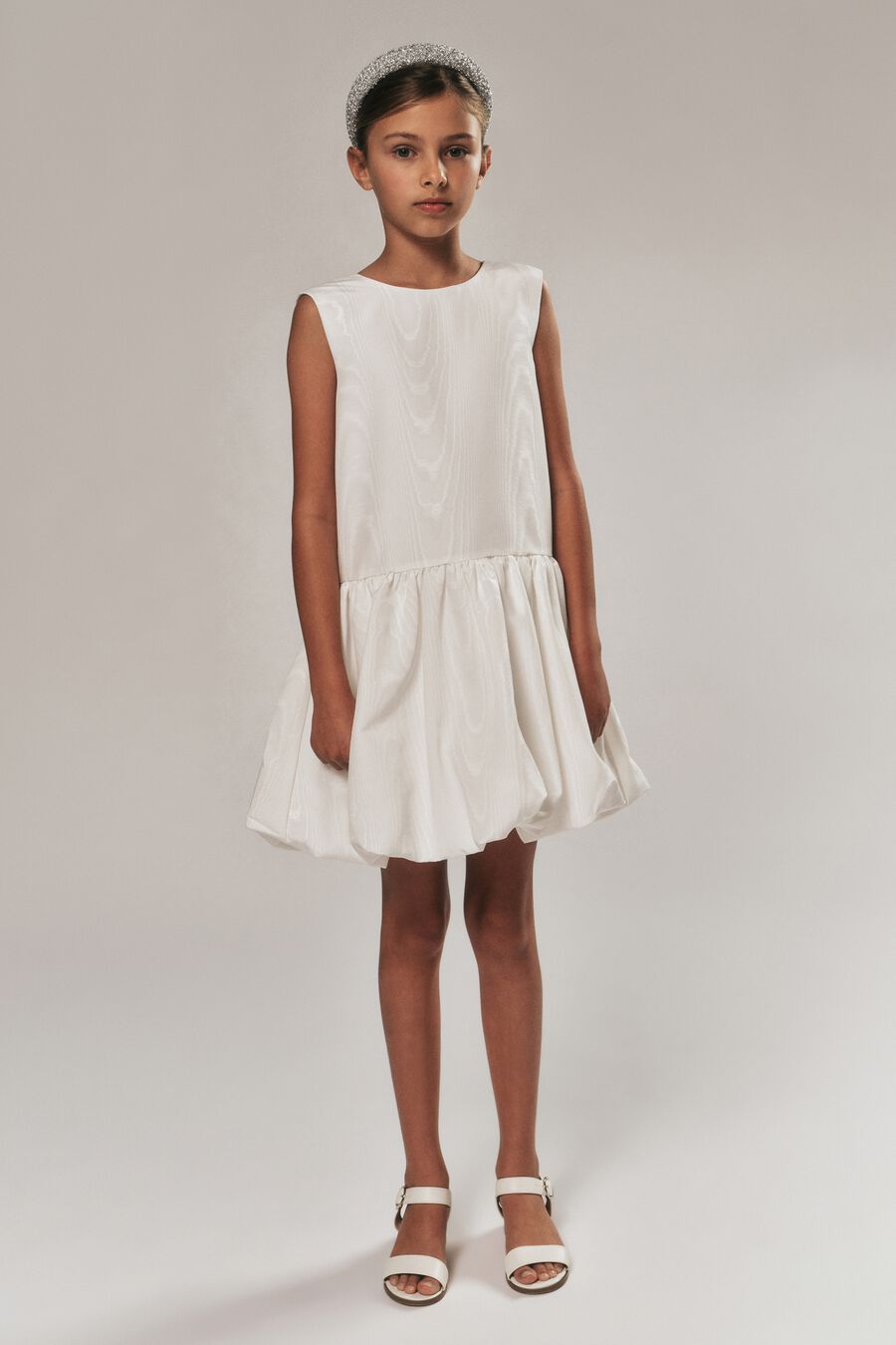 LILIANA BUBBLE TAFFETA DRESS in colour Orchid White
