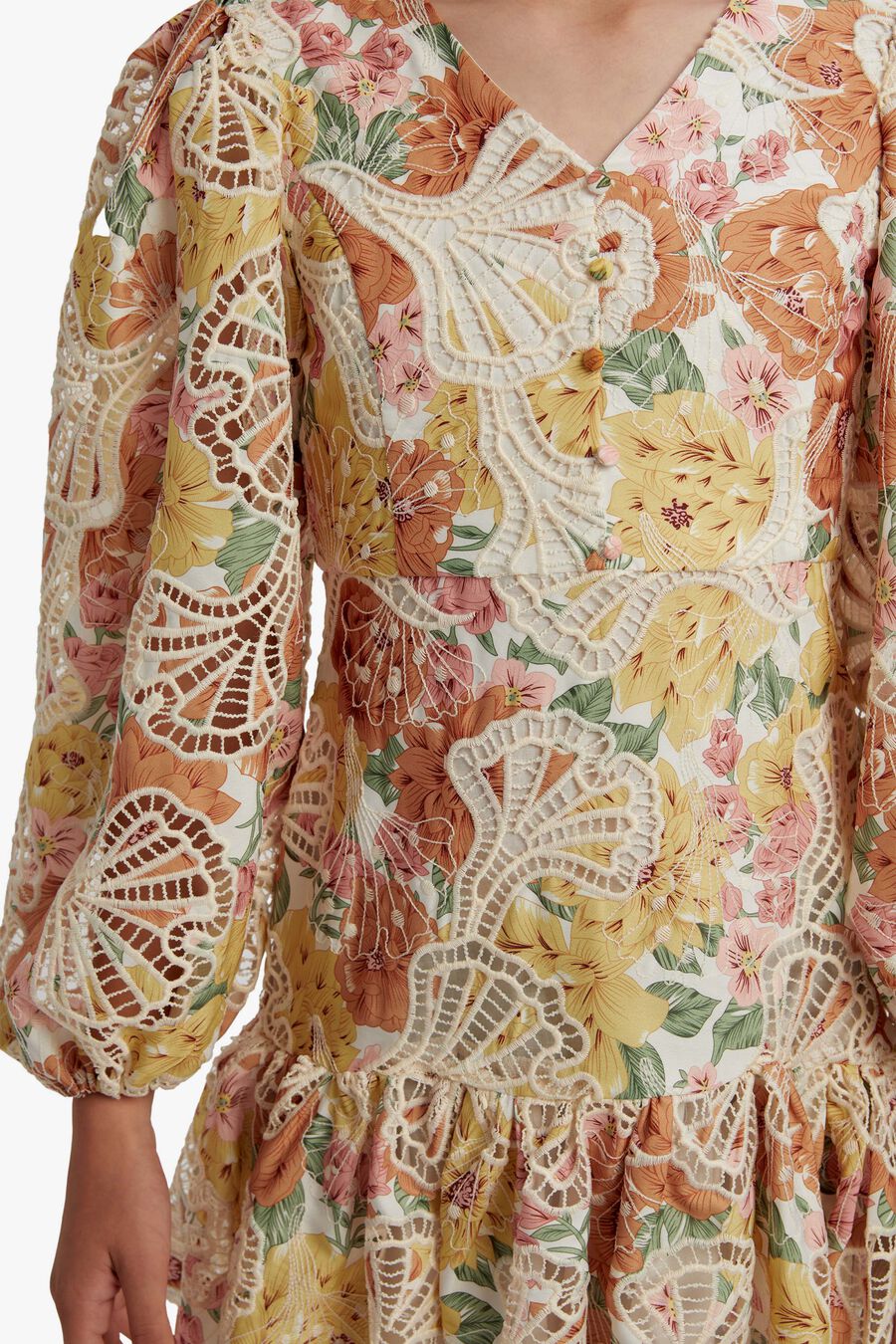 PERDITA BRODERIE DRESS in colour VINTAGE FL