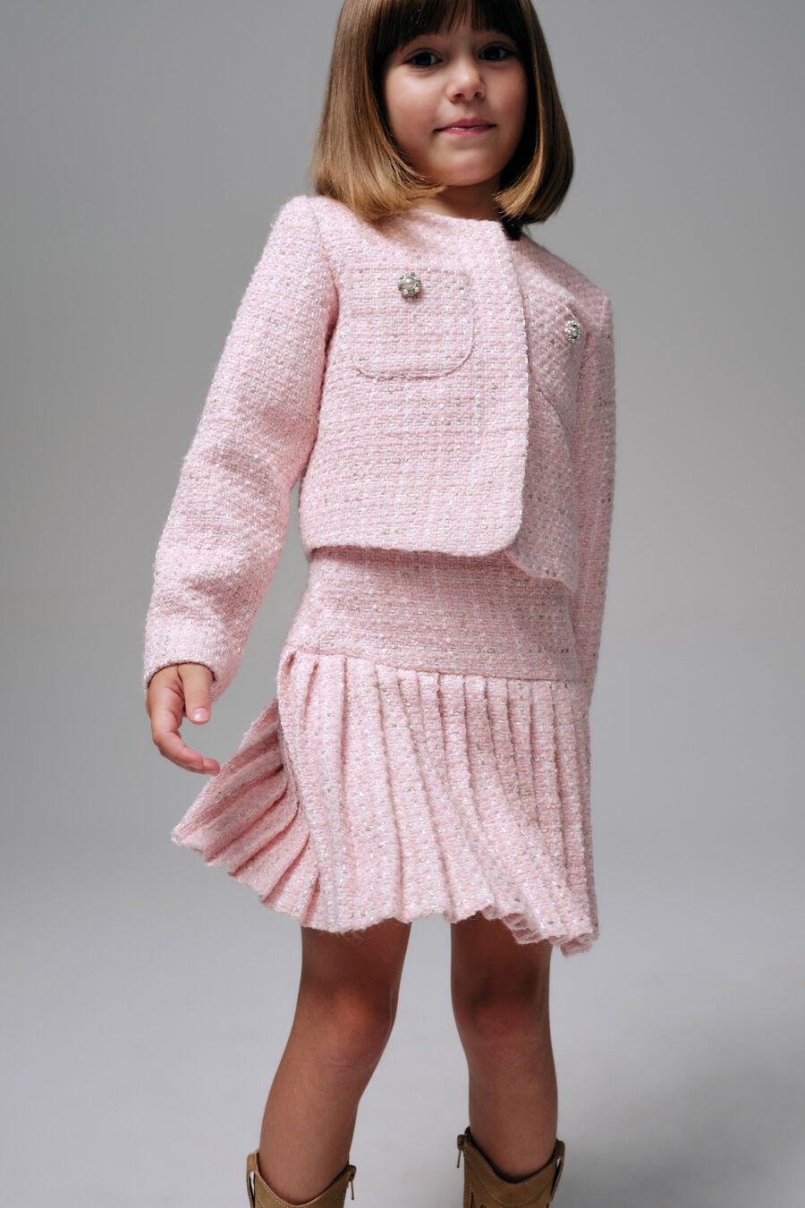 SHILOH BOUCLE SET in colour Bliss Pink