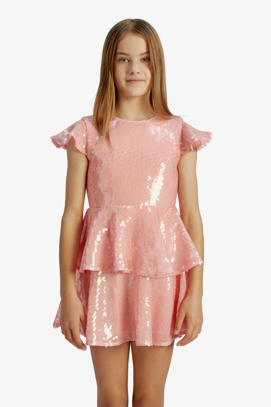 MINDIE SEQUIN DRESS in colour PINK