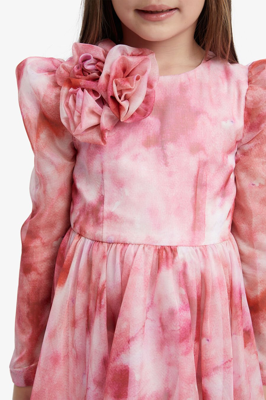 CUPID FLOWER MINI DRESS in colour Pink Tie Dye