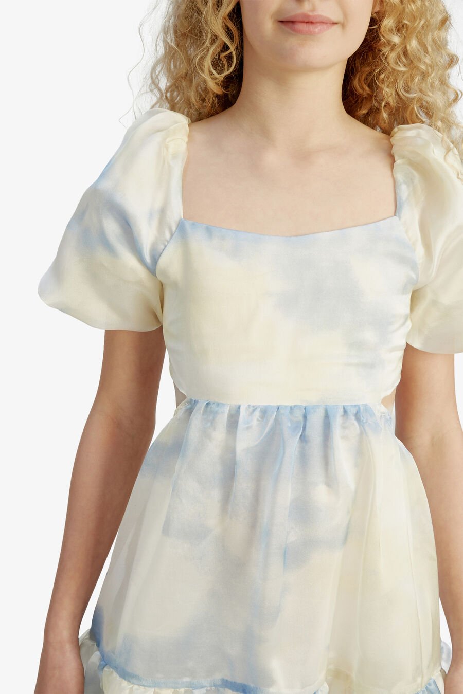 ELLORY MINI DRESS in colour Baby Blue Floral