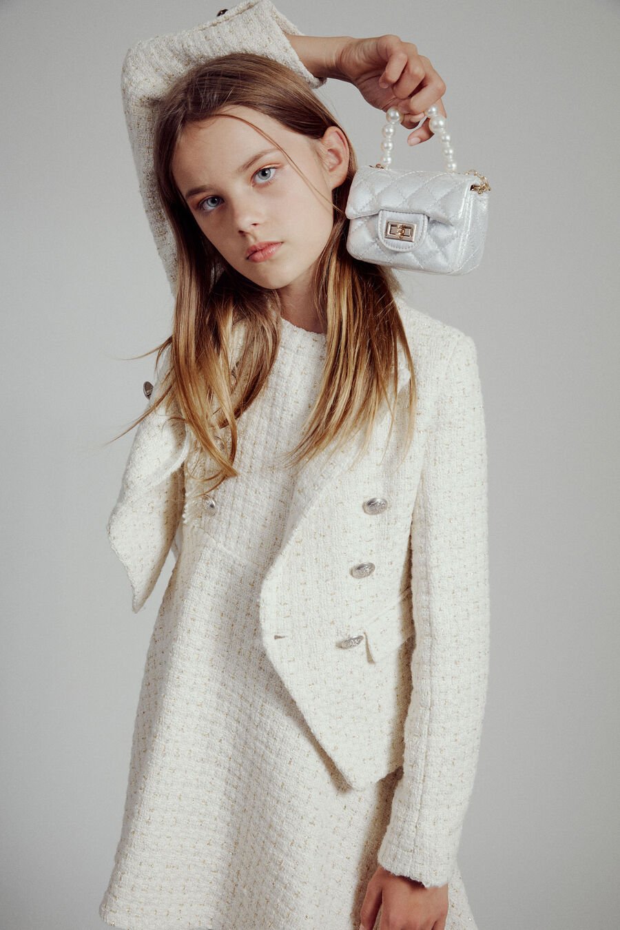 ROMA BOUCLE BLAZER in colour IVORY BOUCLE