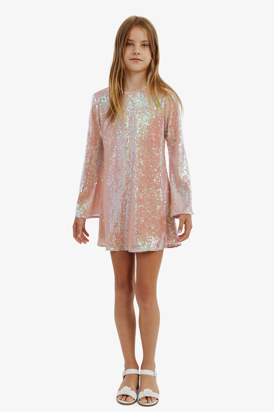 MARGOT SEQUIN DRESS in colour CLOUD PINK