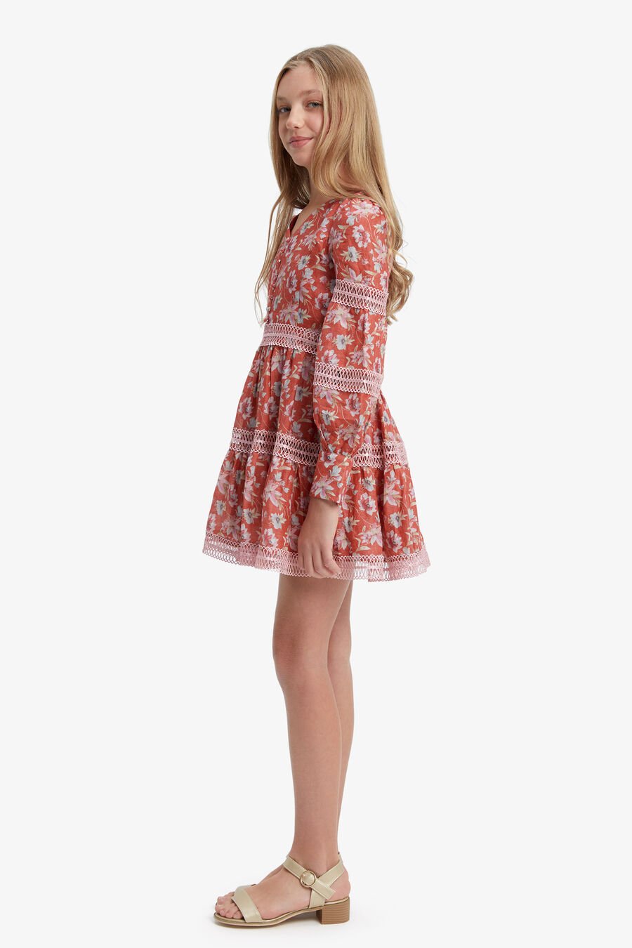 CARMINIA PRINTED MINI DRESS in colour RED FLORAL