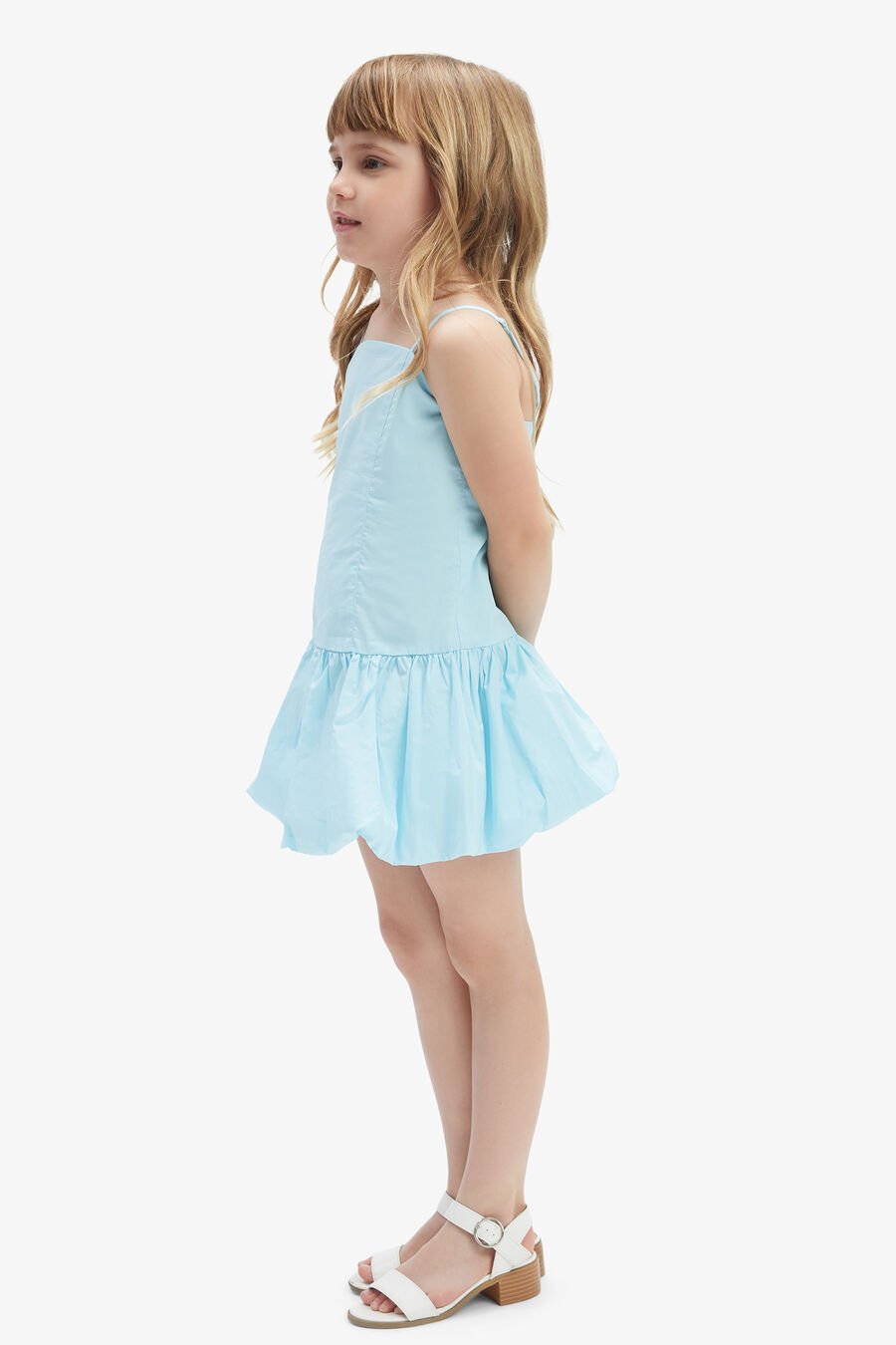 JUNE POPLIN DRESS in colour AQUA