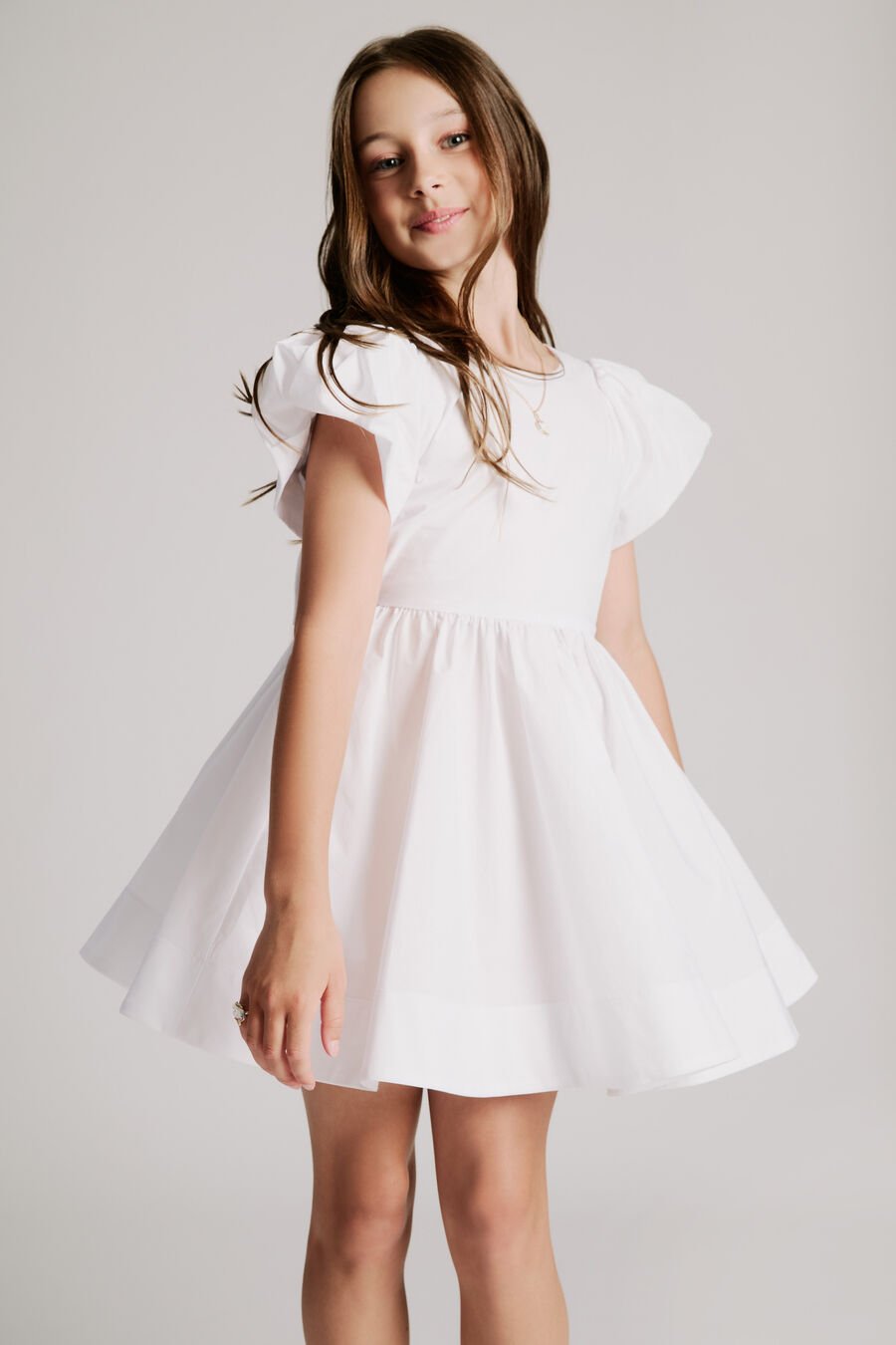 LANAI POPLIN DRESS in colour ORCHIDWHT