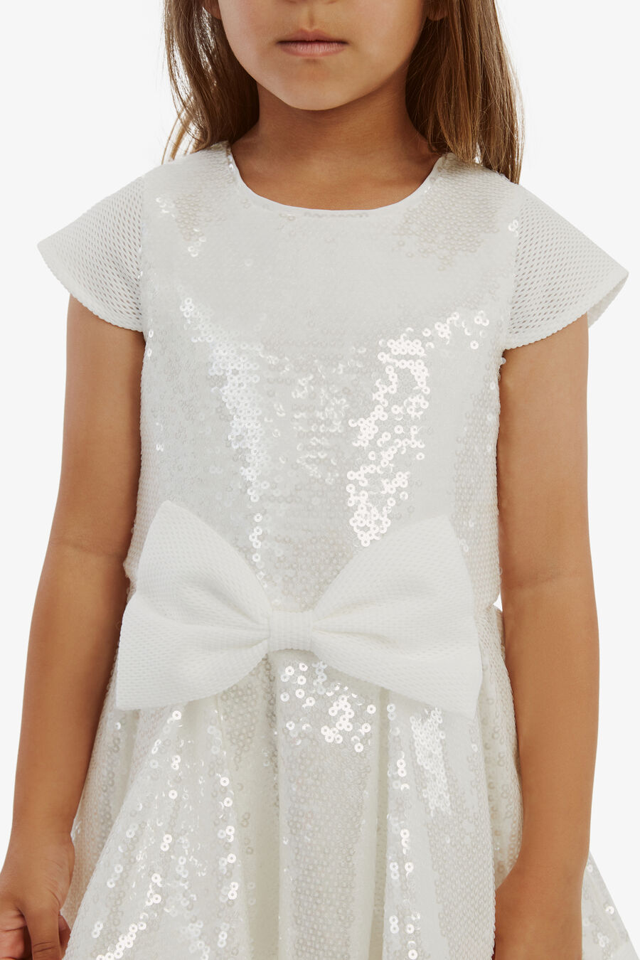 AVA STARLET SEQUIN DRESS in colour WHITE