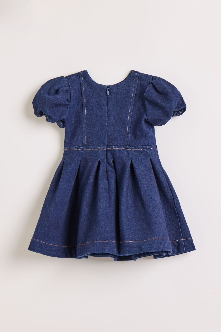 PLEAT DENIM MINI DRESS in colour DARKDENIM