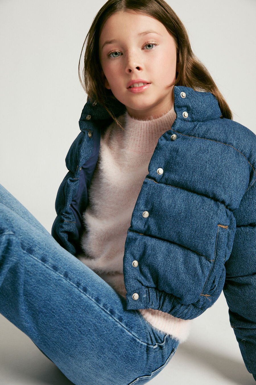 DENIM BOMBER JACKET in colour DENIM BLUE