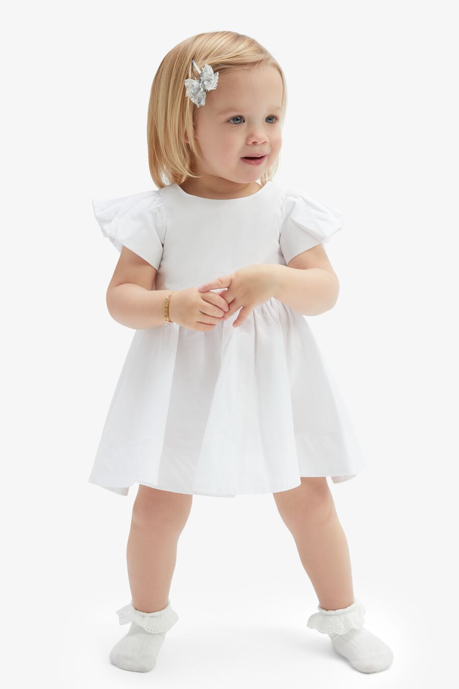 LANAI POPLIN DRESS in colour ORCHID WHT