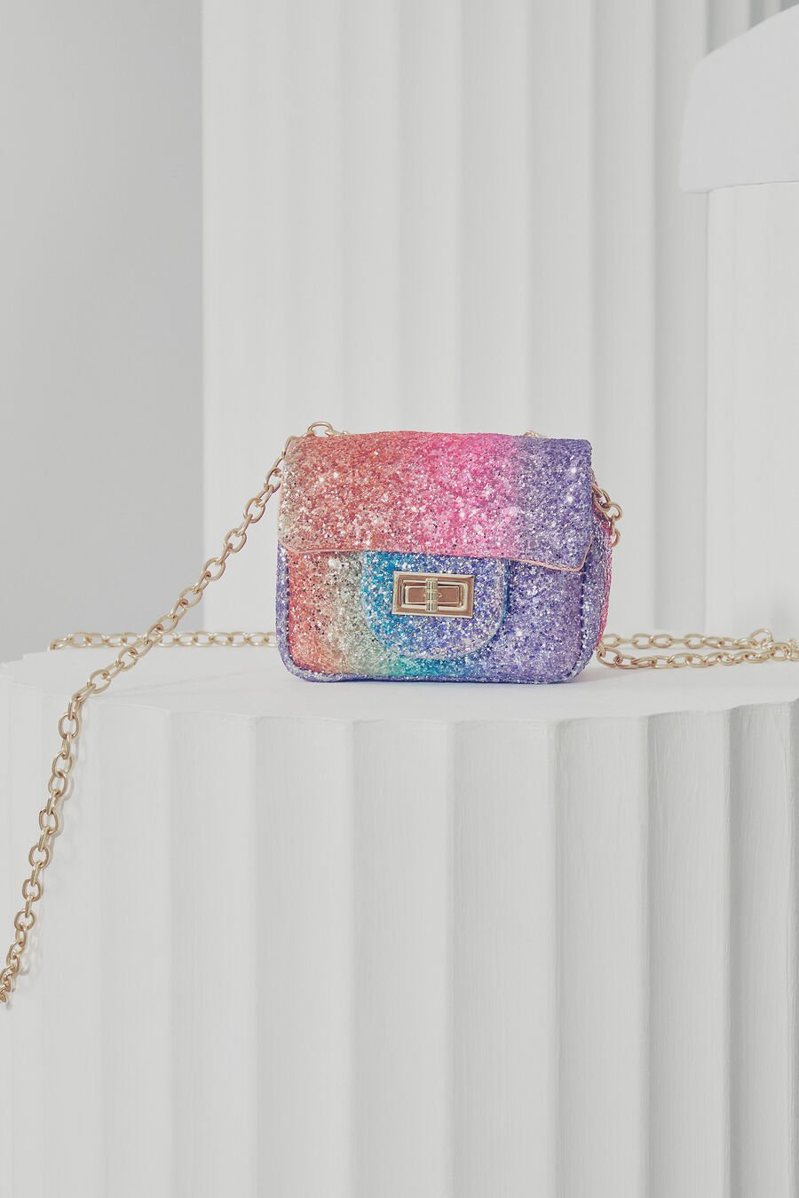 Girls Rainbow Glitter Bag