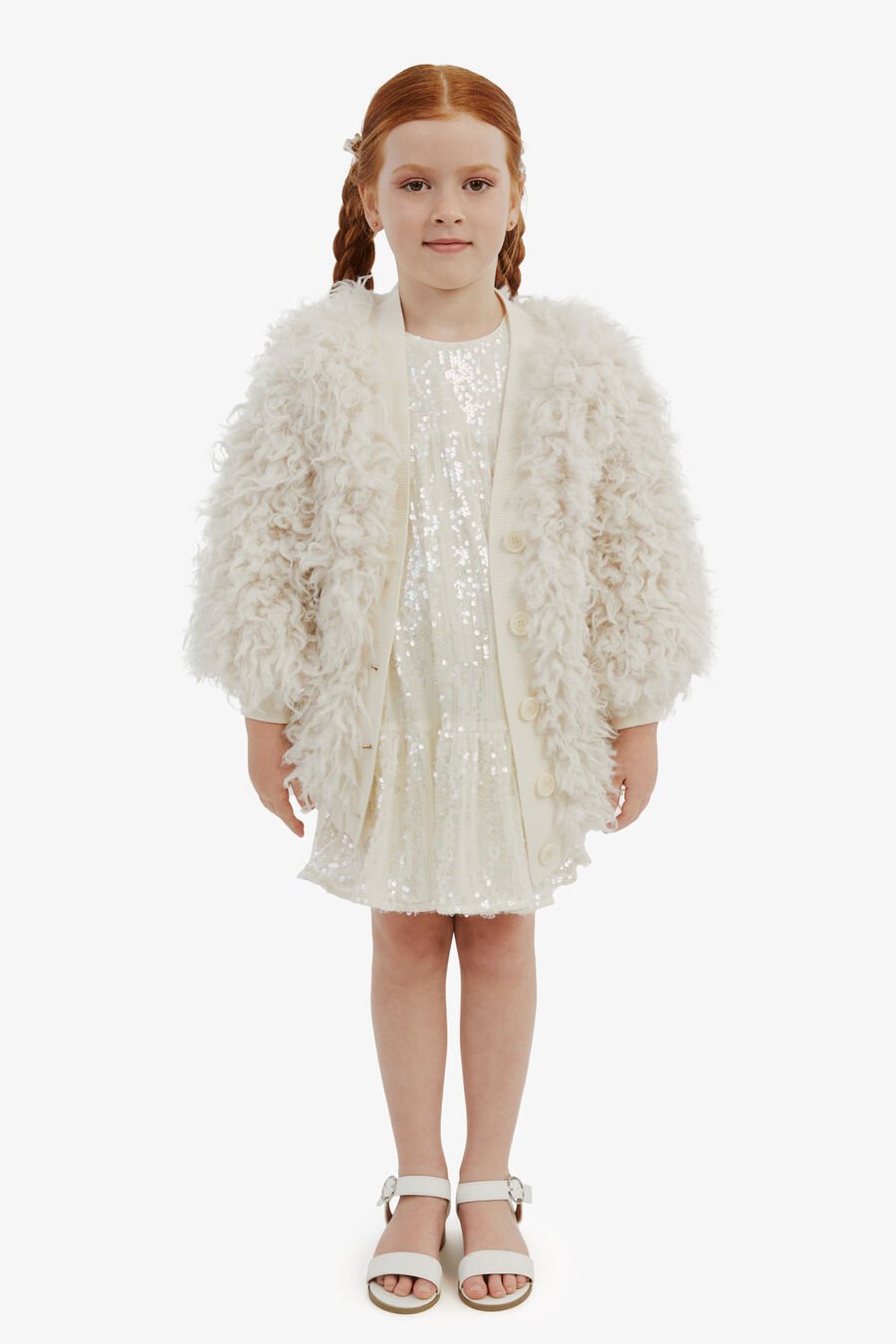 JESSIE FLUFFY CARDI in colour CREAM