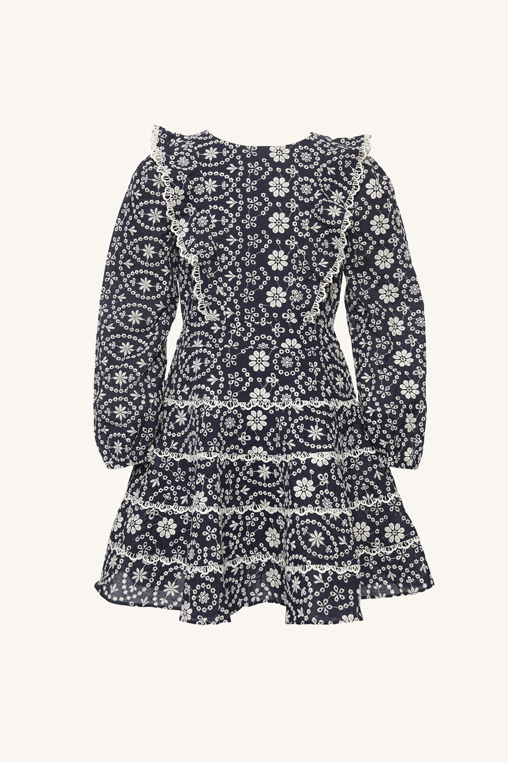 Girls SADIE BRODERIE DRESS in colour BLACK IRIS