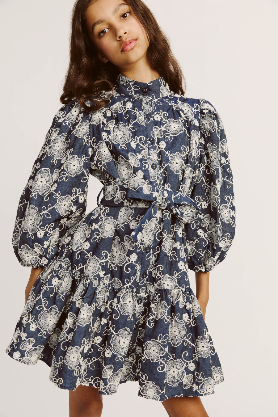 MACEY MINI SHIRT DRESS in colour Dark Denim