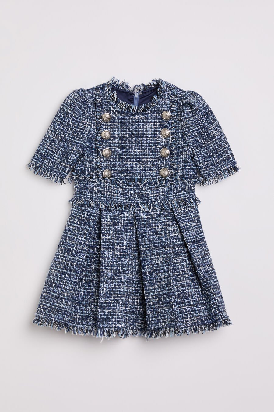 ELLE BOUCLE DRESS in colour NAVY