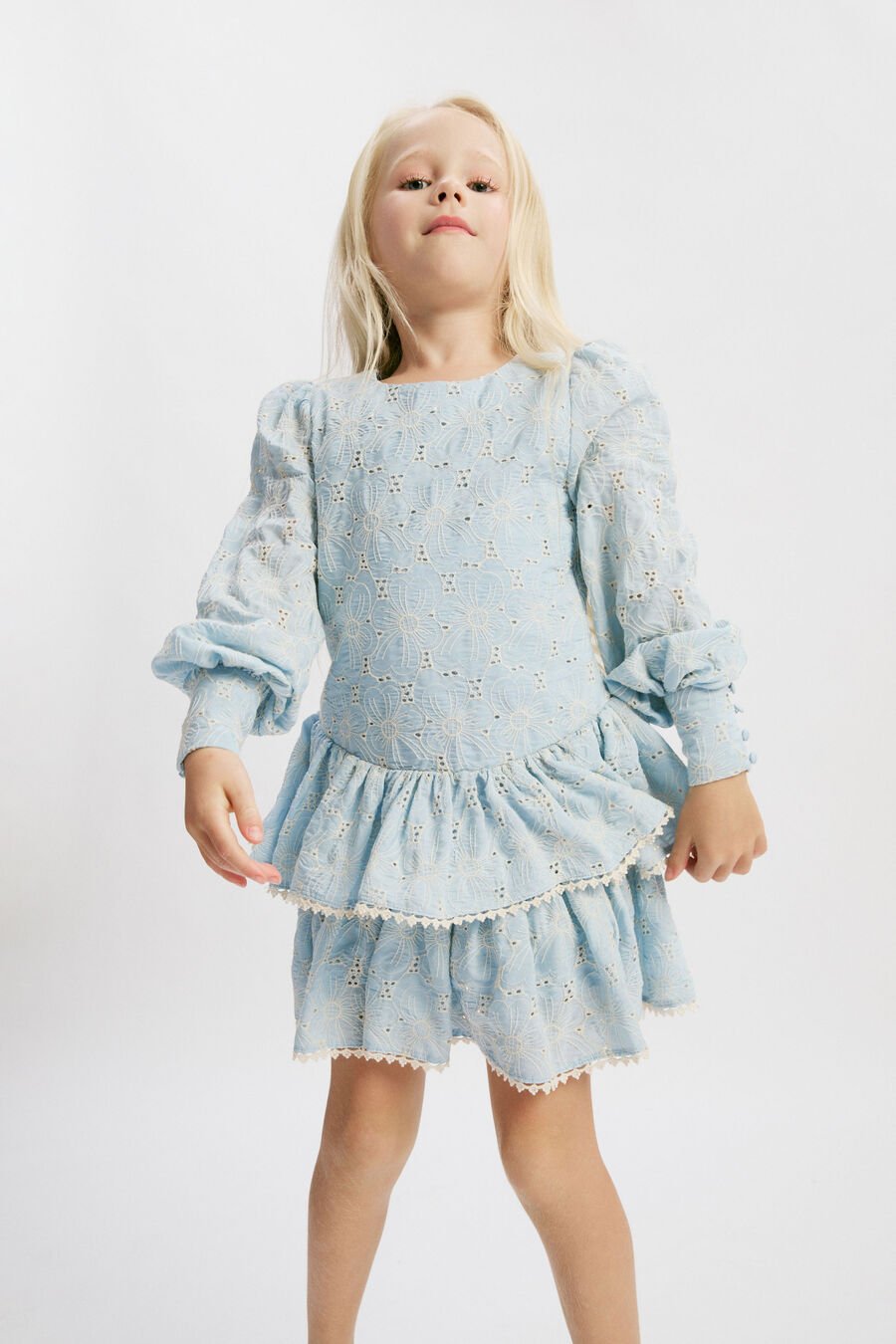 CAMILLE MINI DRESS in colour WASHED BLU