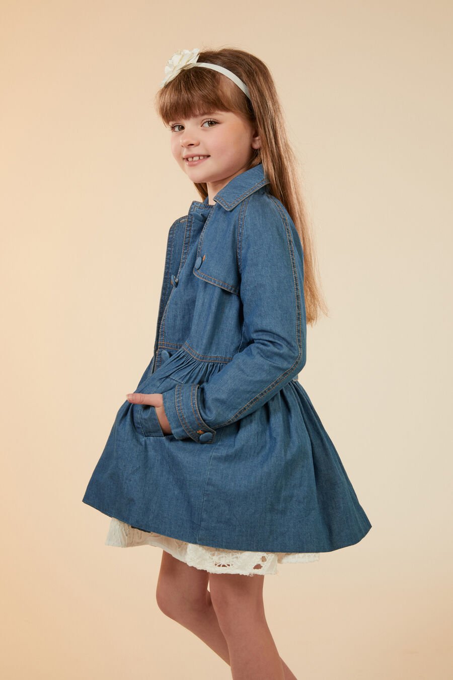 MIA CHAMBRAY TRENCH in colour CHAMBRAY
