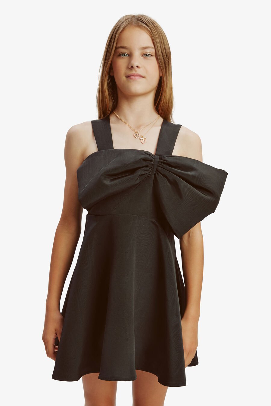 STEFANIA MINI BOW DRESS in colour BLACK