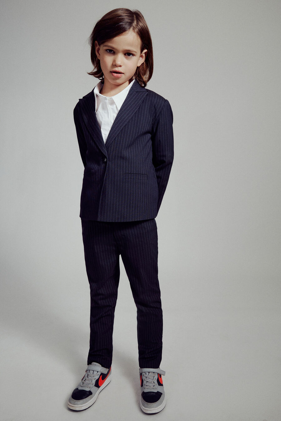 CHARLES PIN STRIPED PANT in colour Navy Pinstripe