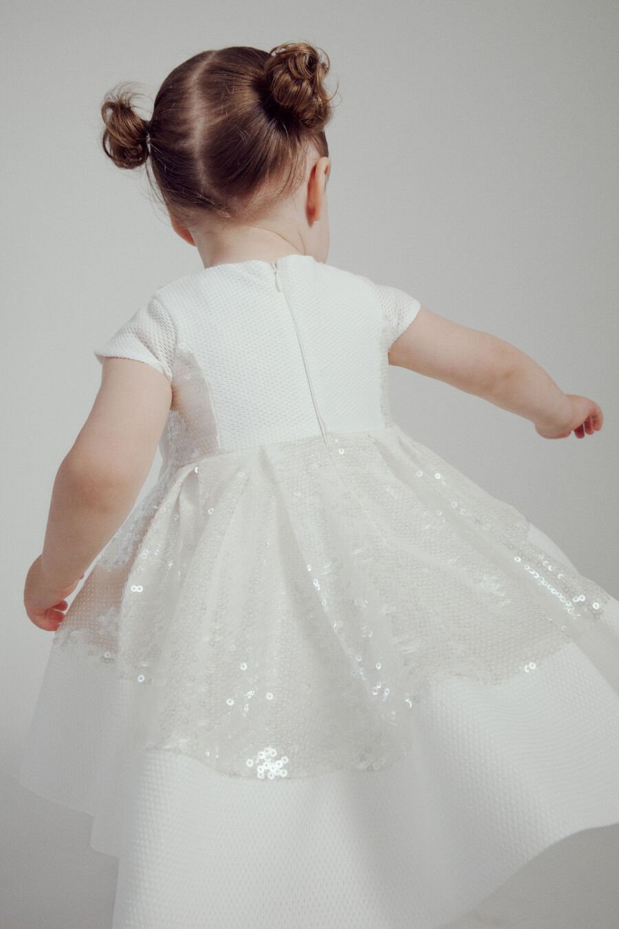 AVA STARLET SEQUIN DRESS in colour WHITE