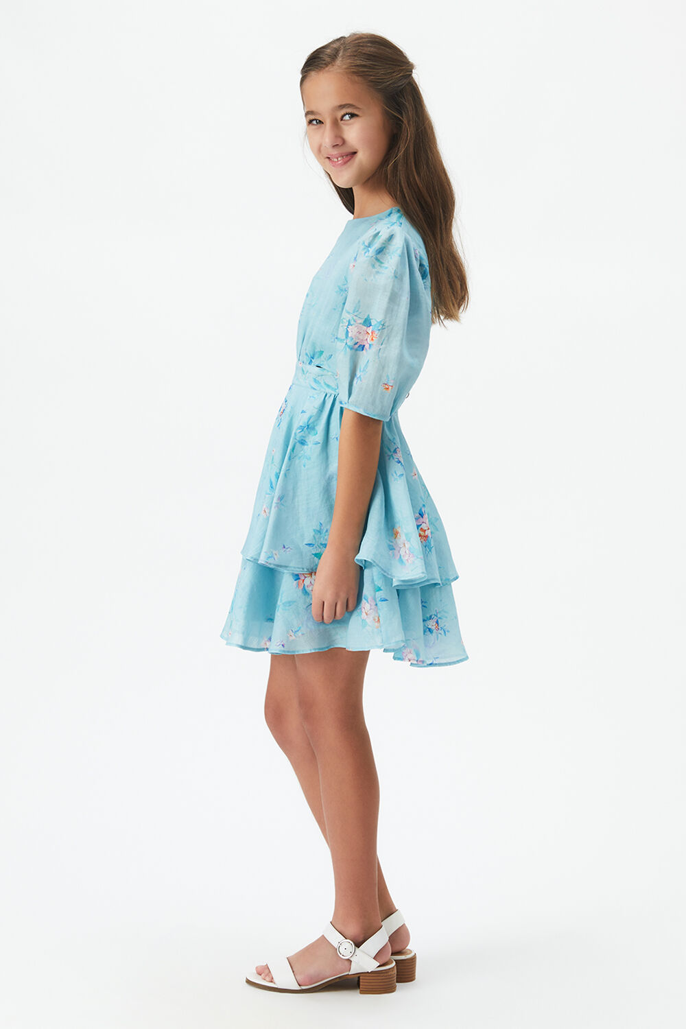 GIRLS CINDY FLORAL CUT OUT DRESS
