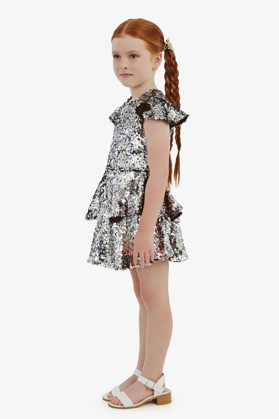 MINDIE SEQUIN DRESS in colour SILVER