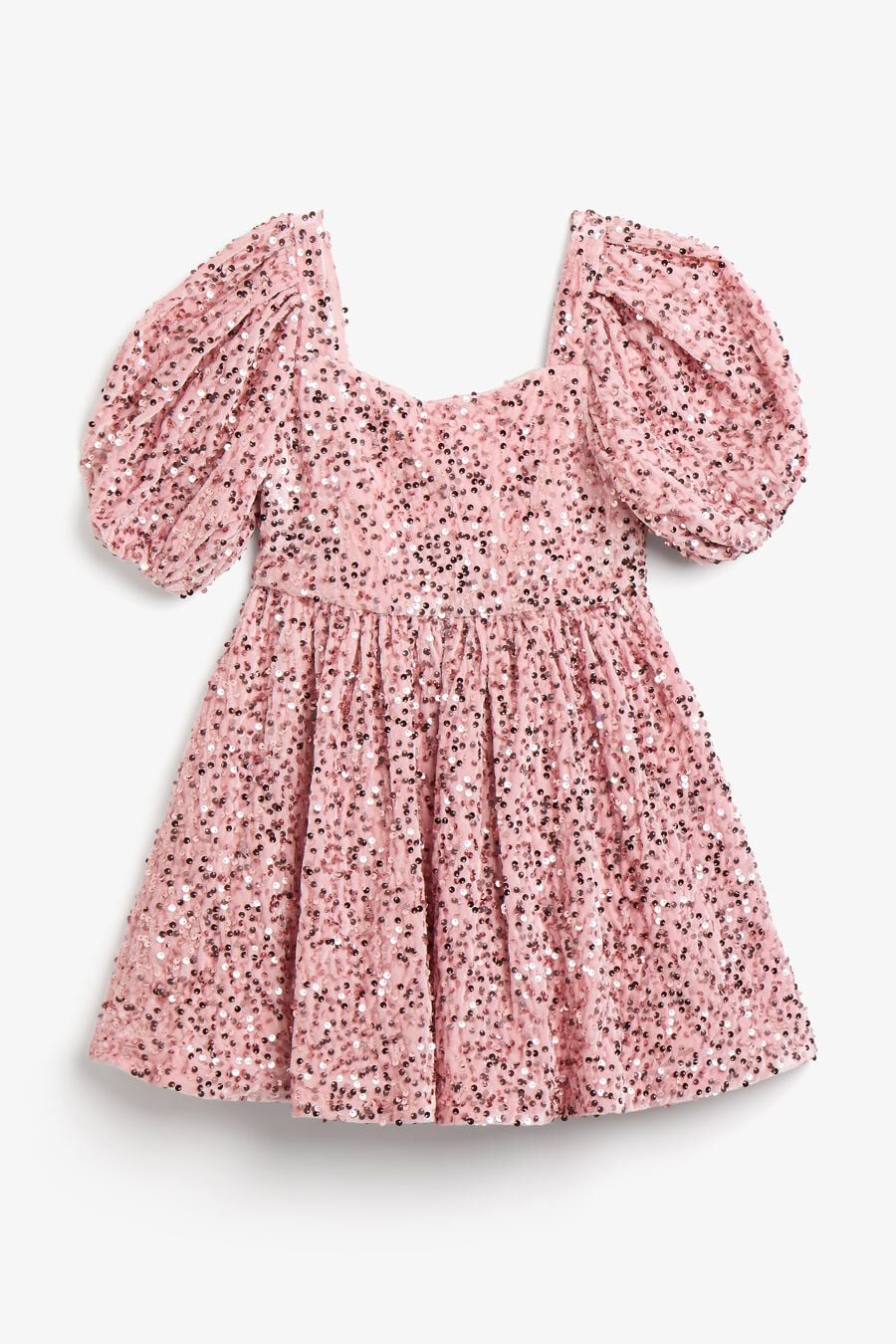 GIULIA VELOUR SEQUIN DRESS in colour Pink Sequin