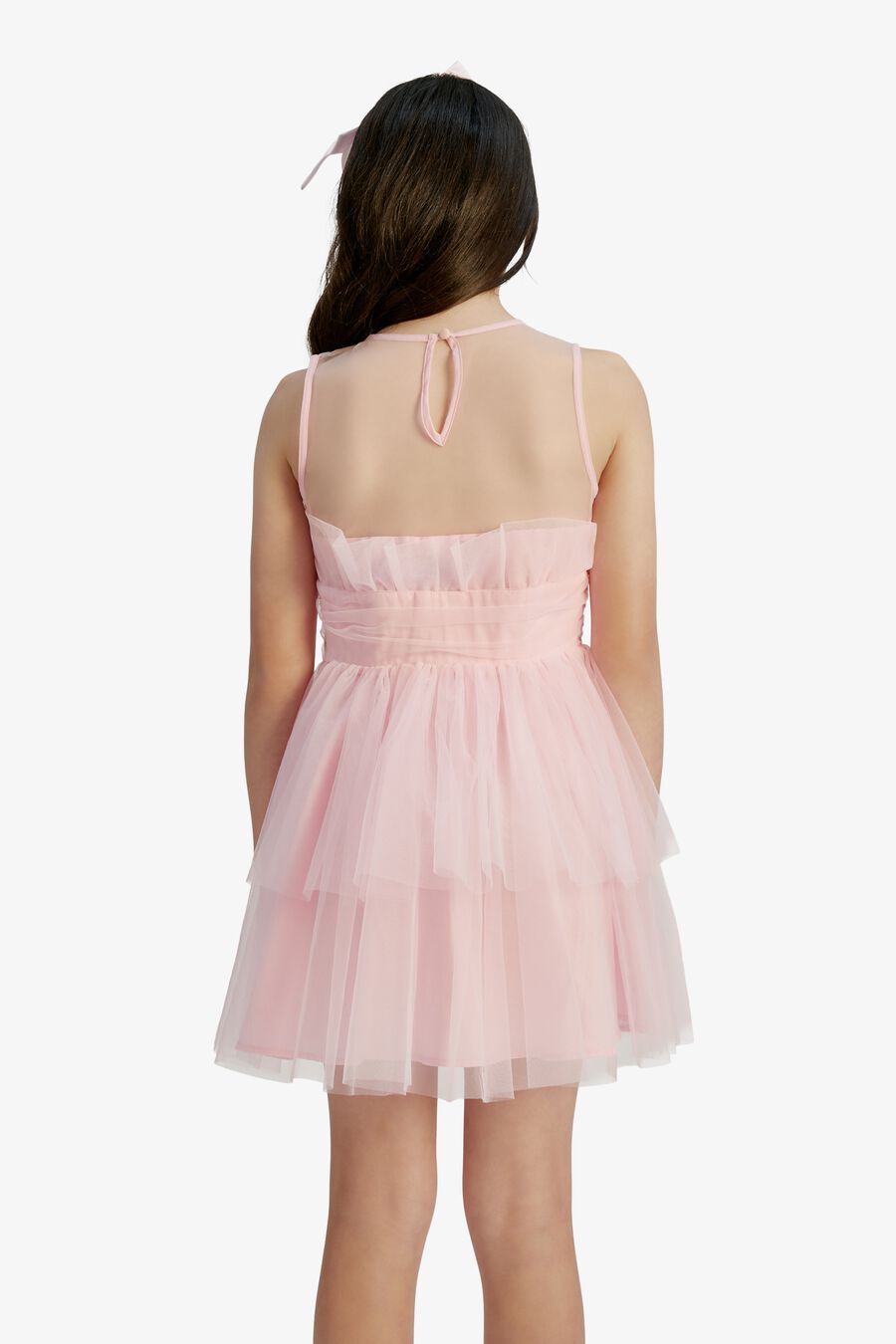 FALLON TULLE MINI DRESS in colour PINK