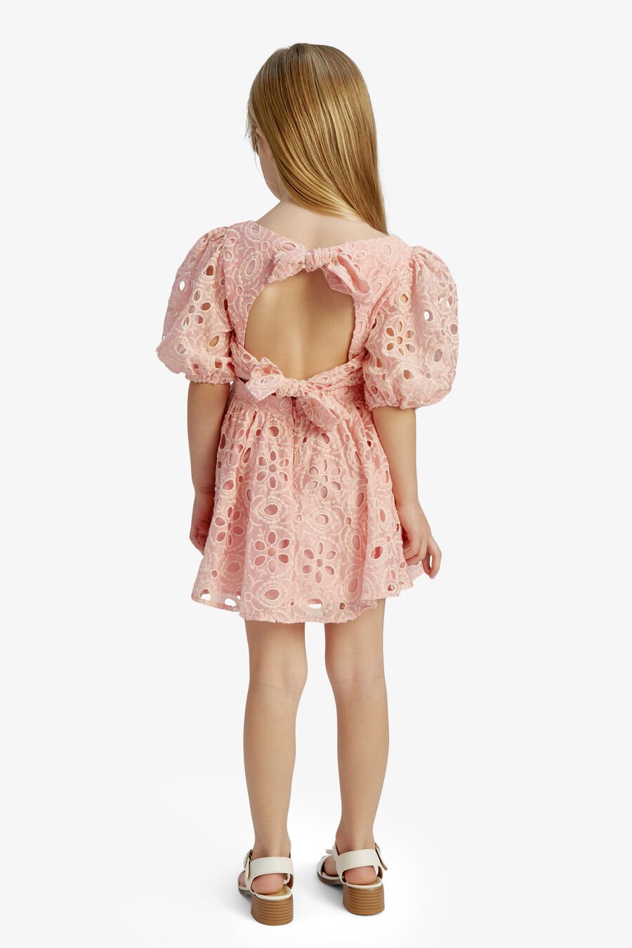 MARGO BRODERIE MINI DRESS in colour BLISS PINK