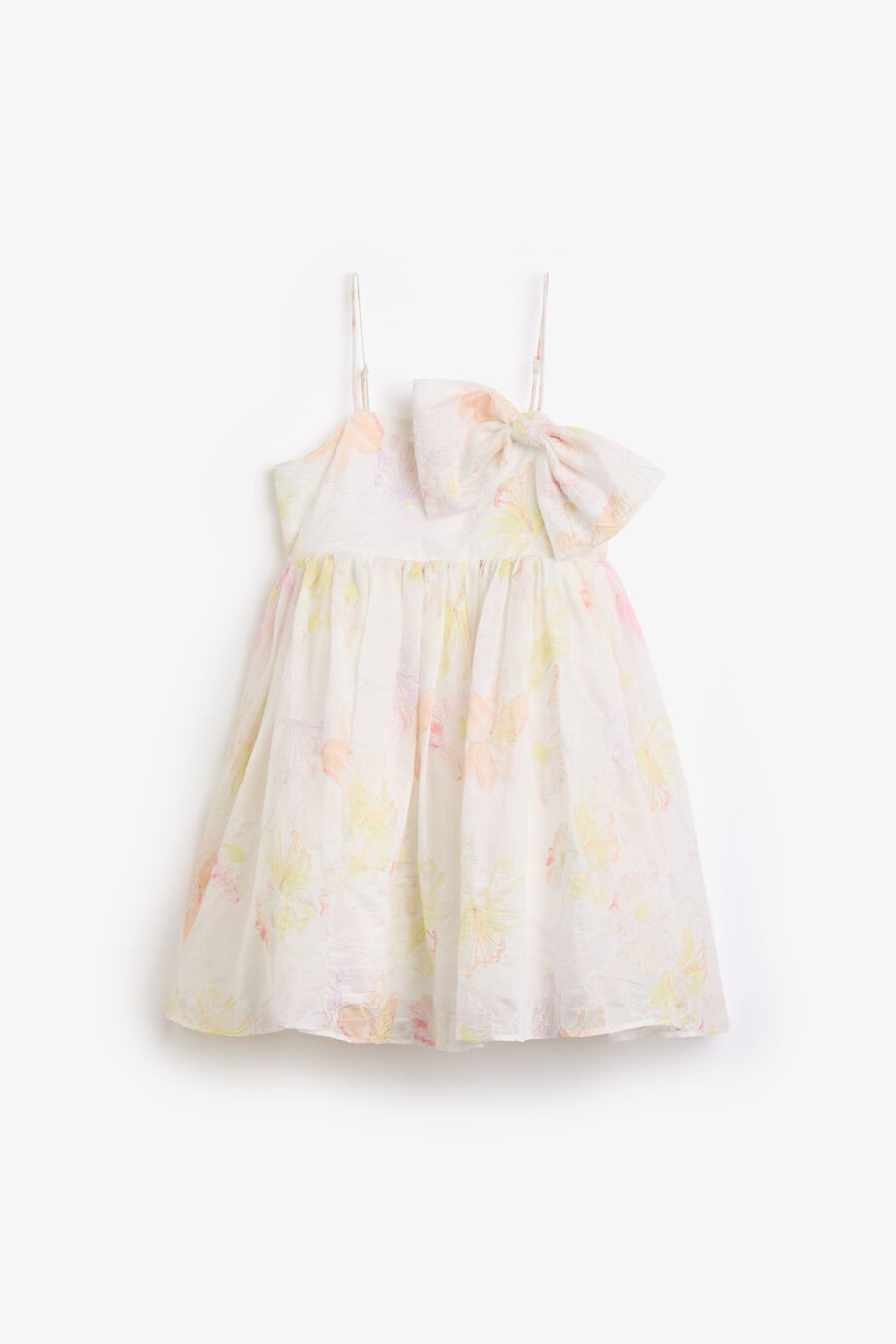 ANAIS BOW MINI DRESS in colour White