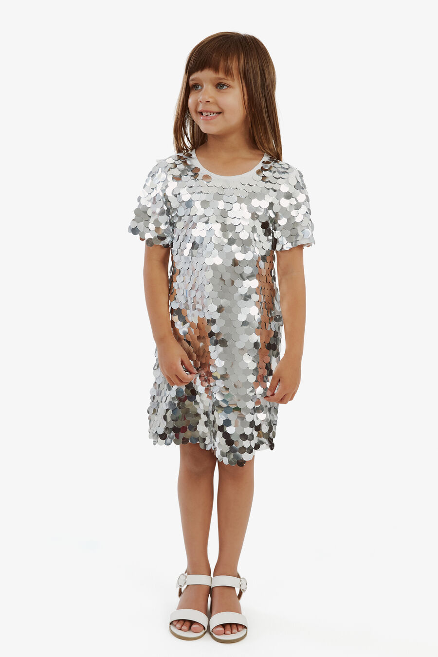 SUMAYA MINI SEQUIN DRESS in colour SILVER SEQ