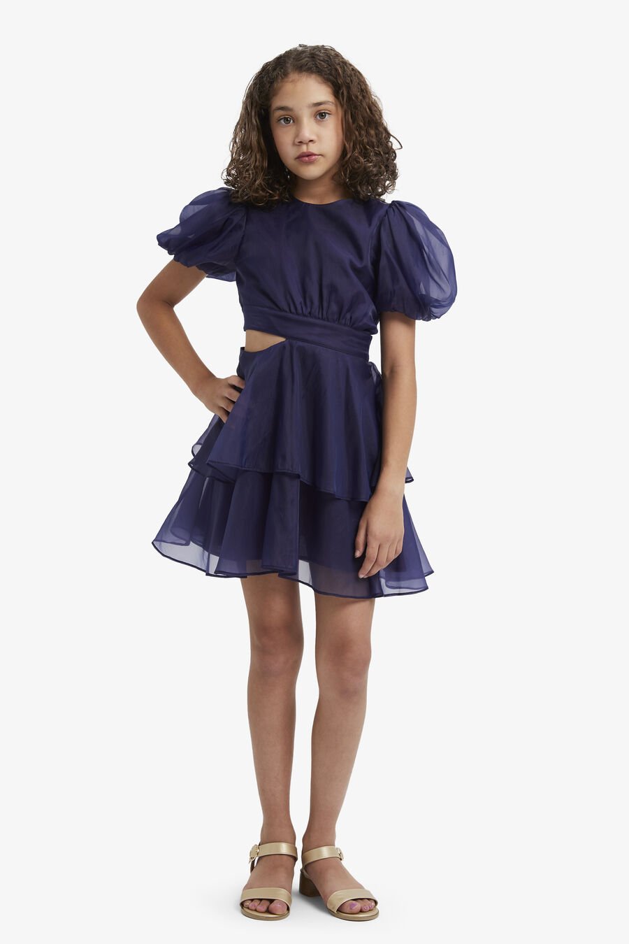 MAIA ORGANZA MINI DRESS in colour NAVY