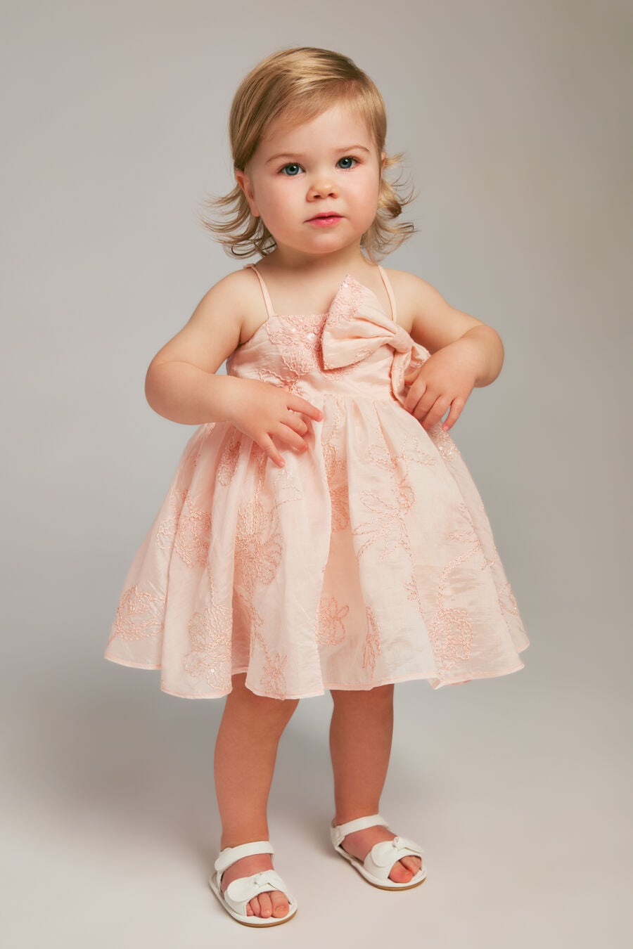 Baby Girl Amelia Embroidered Bow Dress