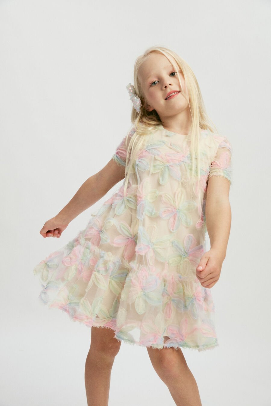TIERED FLOWER DRESS in colour RAINBOW