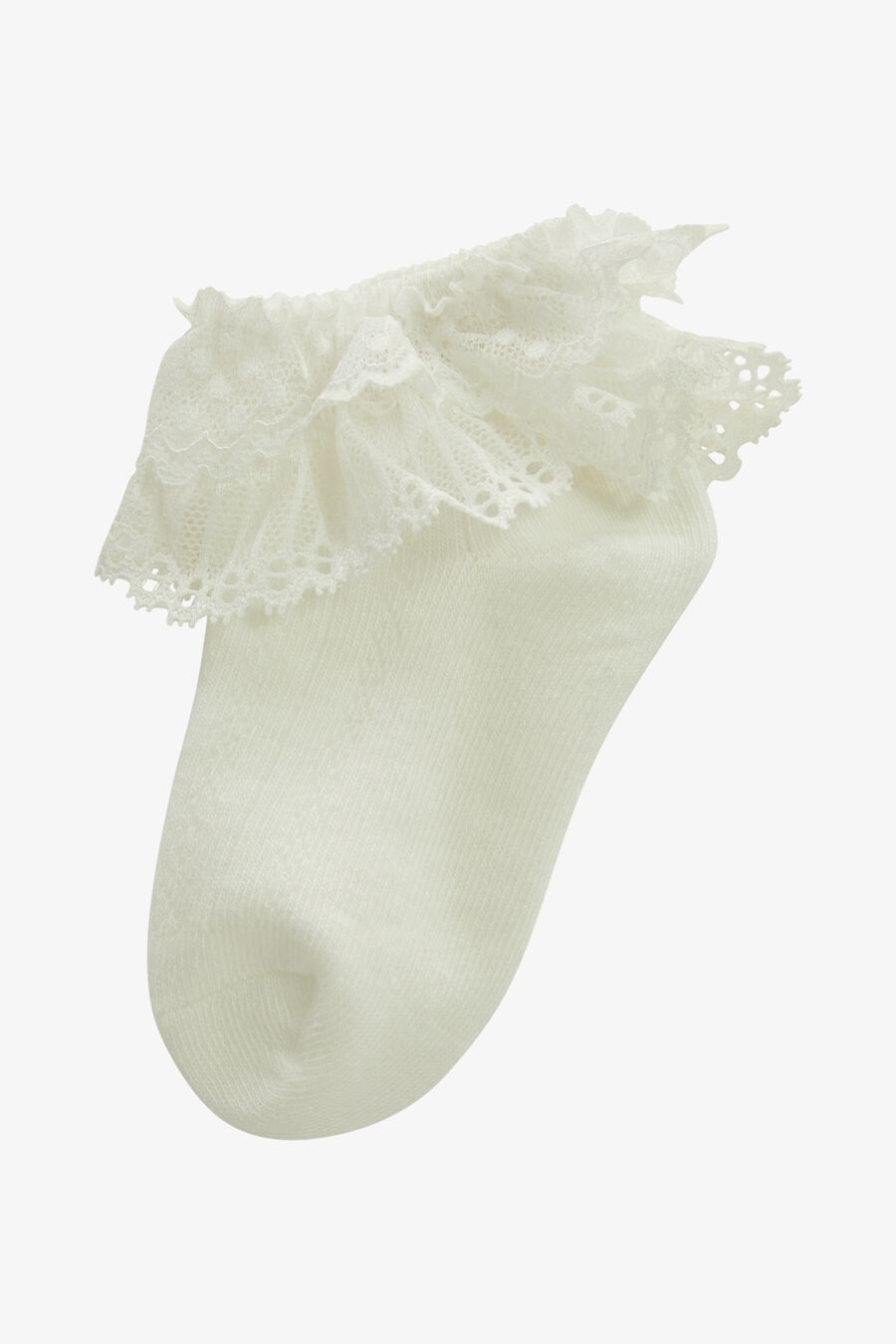 GIRLS ANKLE TWO FRILL SOCK in colour WHITE