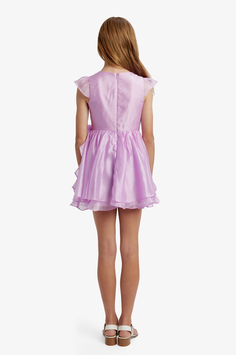 ASTRID ORGANZA FLOWER DRESS in colour LILAC
