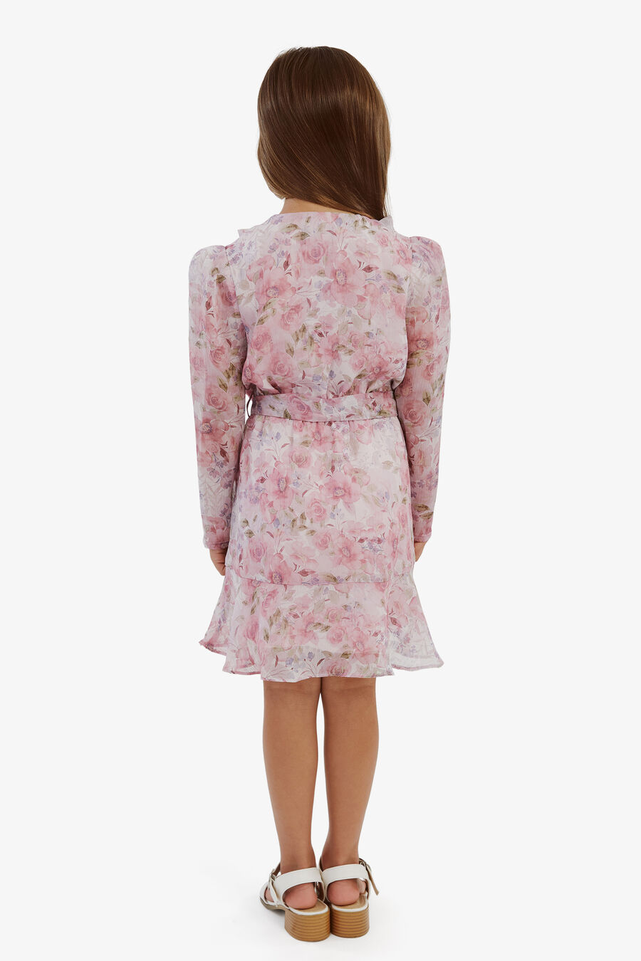 FLORAL WRAP DRESS in colour PINK BLOOM