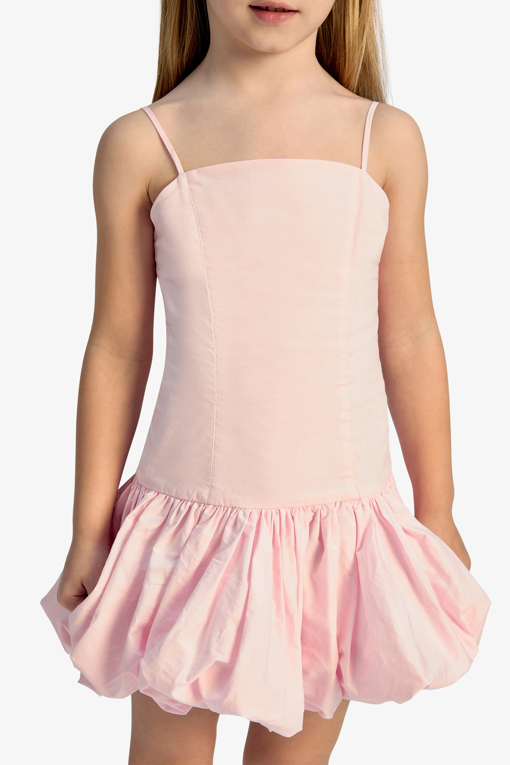 Girls June Poplin Dress In Bliss Pink | Bardot Junior