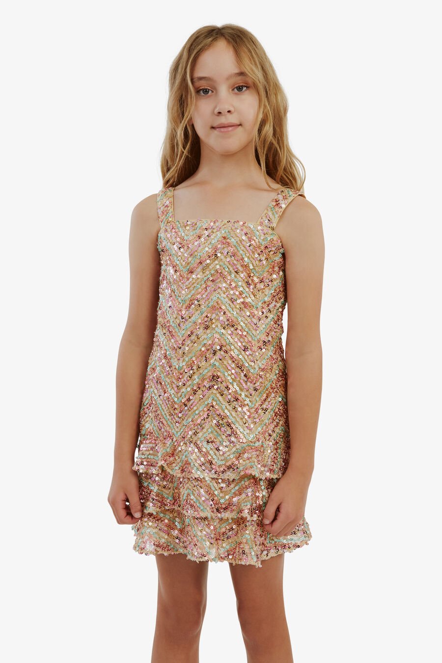 HANNAH SEQUIN DRESS in colour Multi Sequin